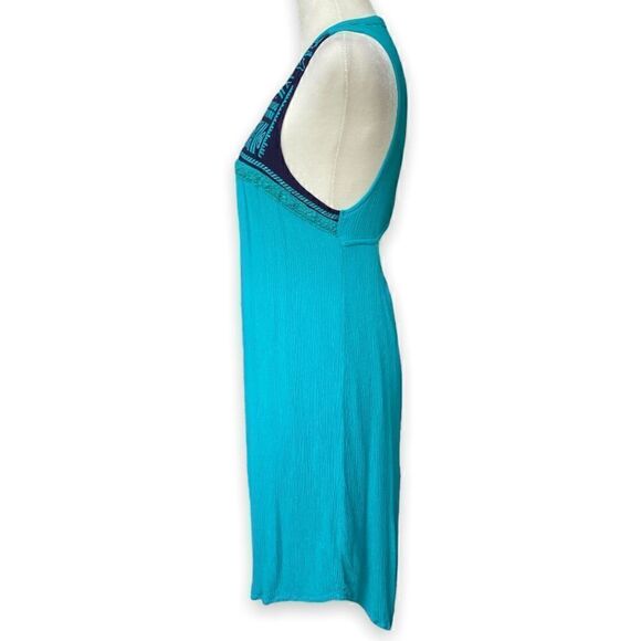GENTLE Fawn Open Back Teal Embroidered Dress - Picture 6 of 13